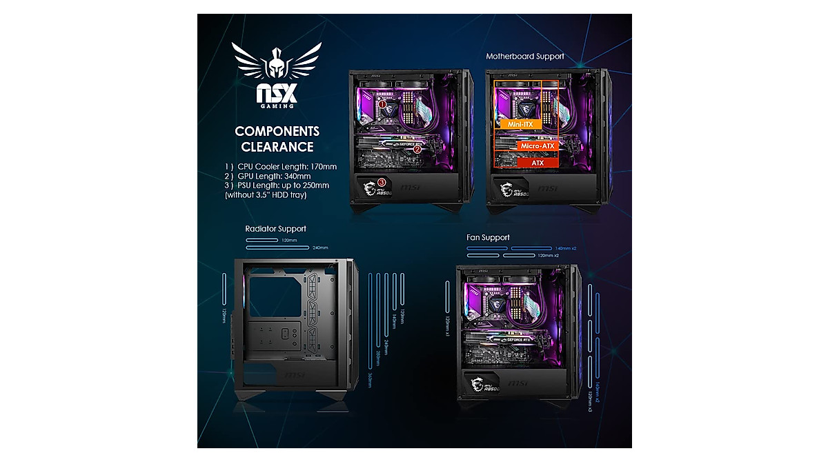 NSX GAMING PC: Ryzen 7 5700X RTX 3060 Gaming Desktop
