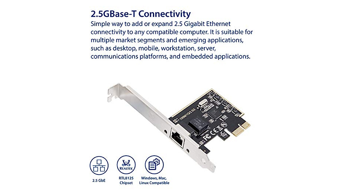 IO CREST 2.5 Gigabit Ethernet PCIe Network Card - Boost Your Speed