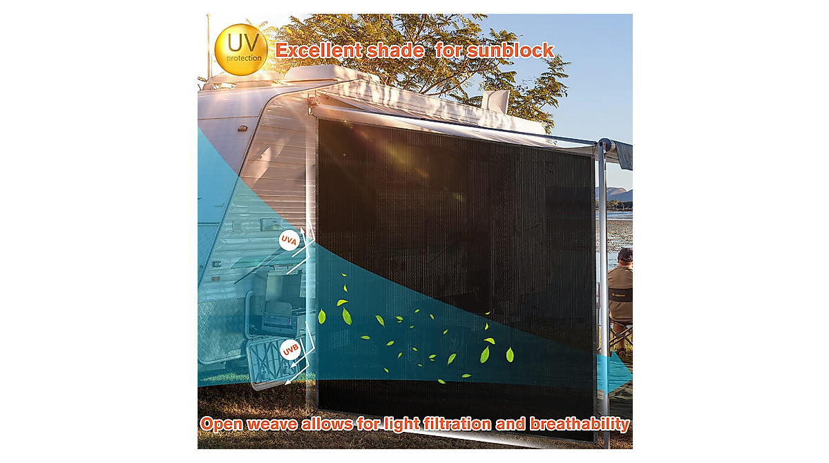 WELLUCK RV Awning Side Sun Shade Screen for UV Protection