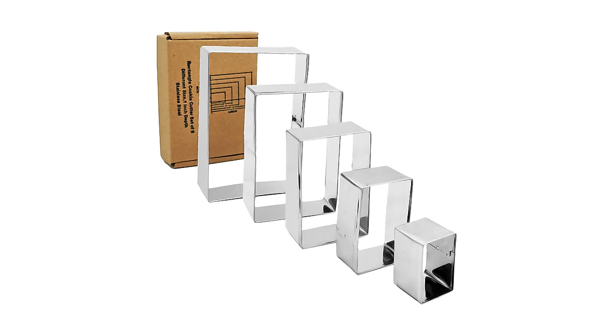 Antallcky Stainless Steel Rectangle Cookie Cutter Set