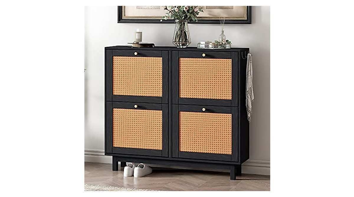 Merax Rattan Shoe Rack: Stylish & Functional Storage