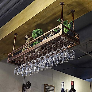 FIZDI Floating Bar Unit & Ceiling Wine Rack - Industrial Style