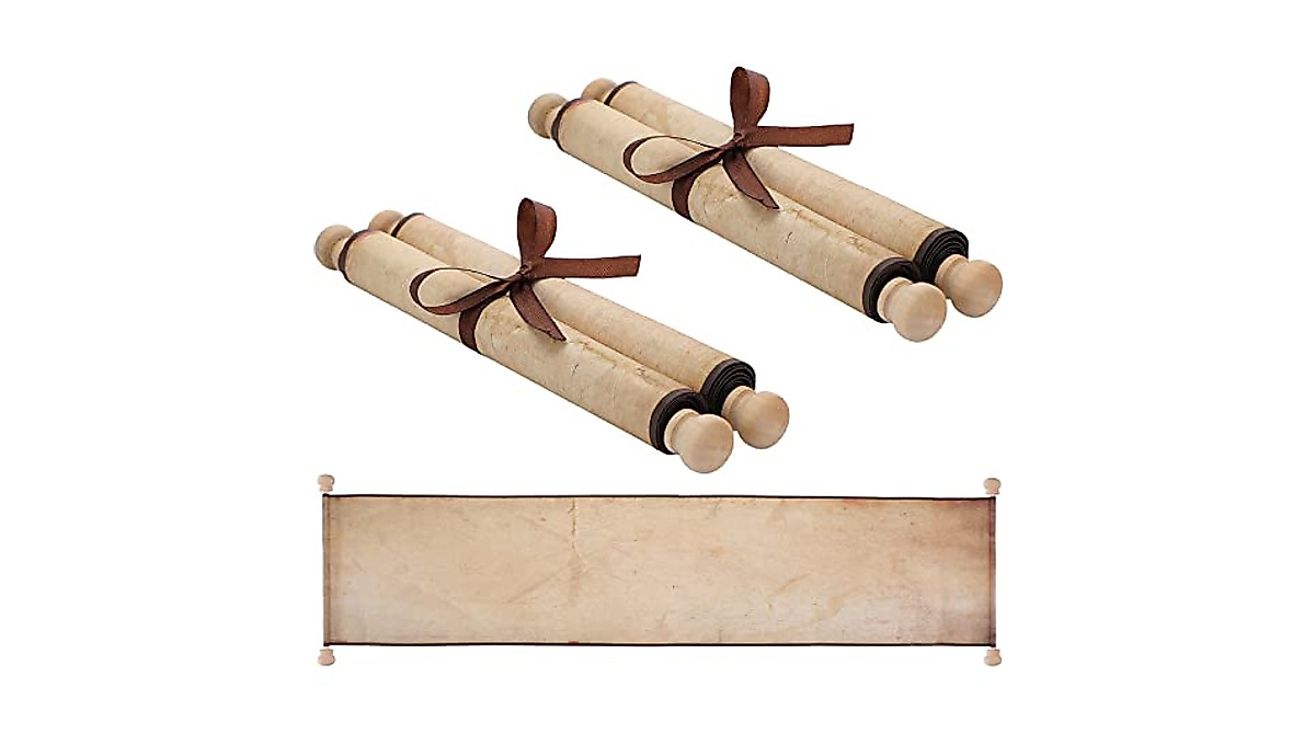 Vintage Blank Paper Scrolls for Writing & Art - 2 Pack