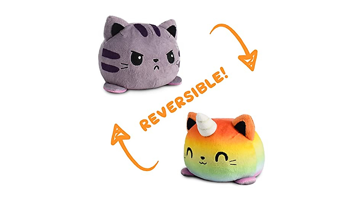 TeeTurtle Reversible Cat Plushie - Show Your Mood