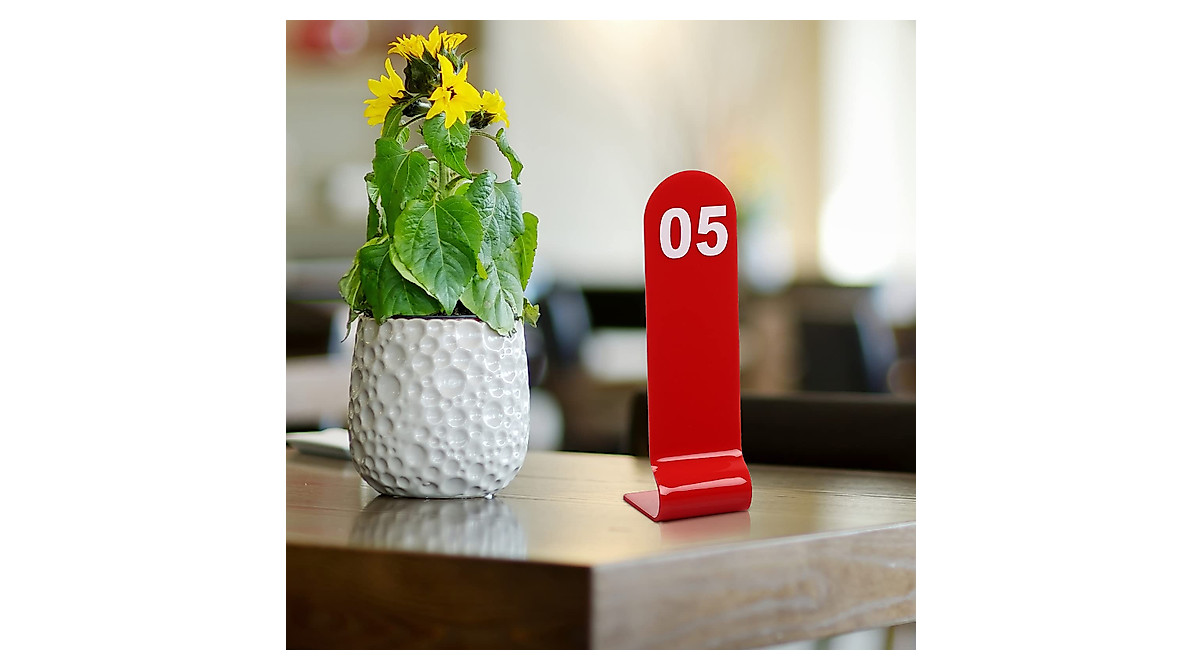 Red Acrylic Table Numbers for Restaurants & Events