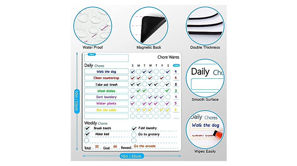 Magnetic Chore Chart for Kids & Adults | Chore Wares