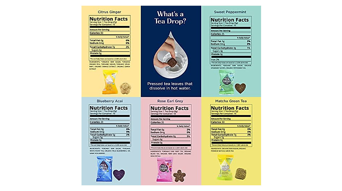 Tea Drops Sampler Box - Organic Instant Tea (8 Flavors)