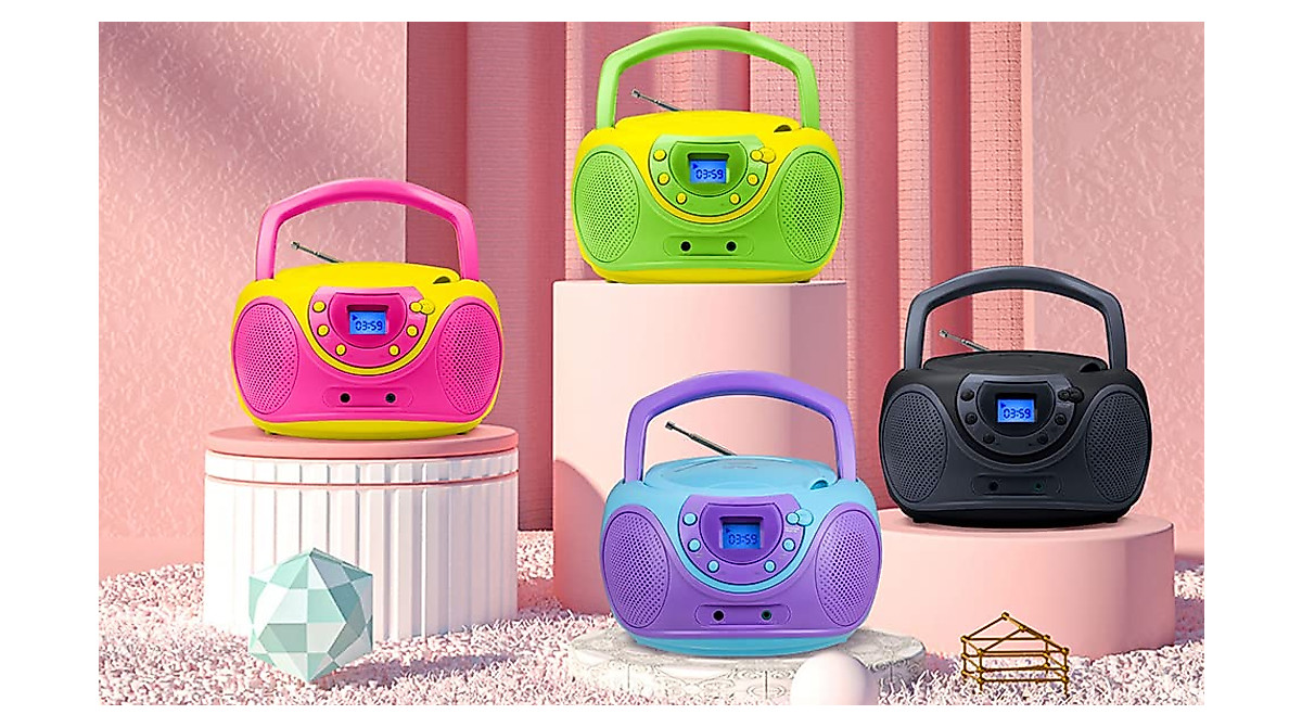 hPlay P16 Portable CD Player Boombox - Music Anywhere