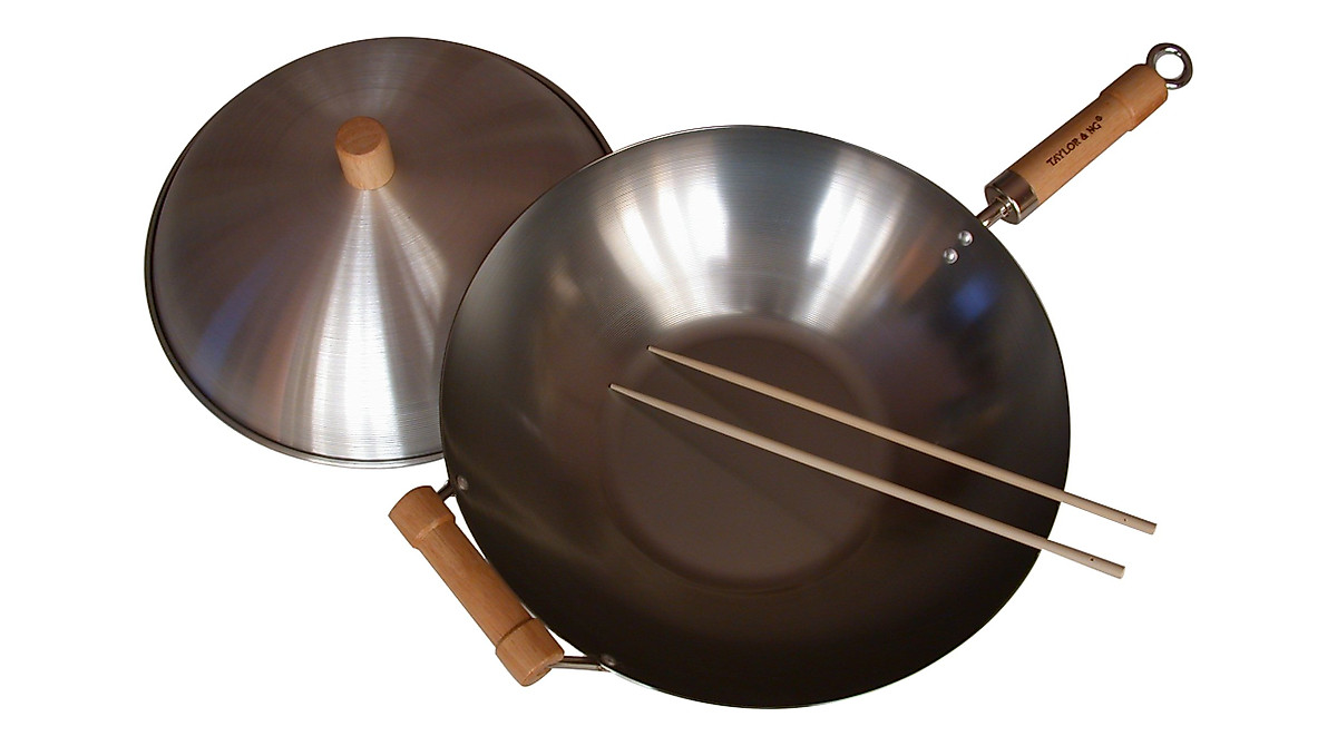 Taylor &amp; Ng 14" Classic Carbon Steel Wok Set | Durable Cooking