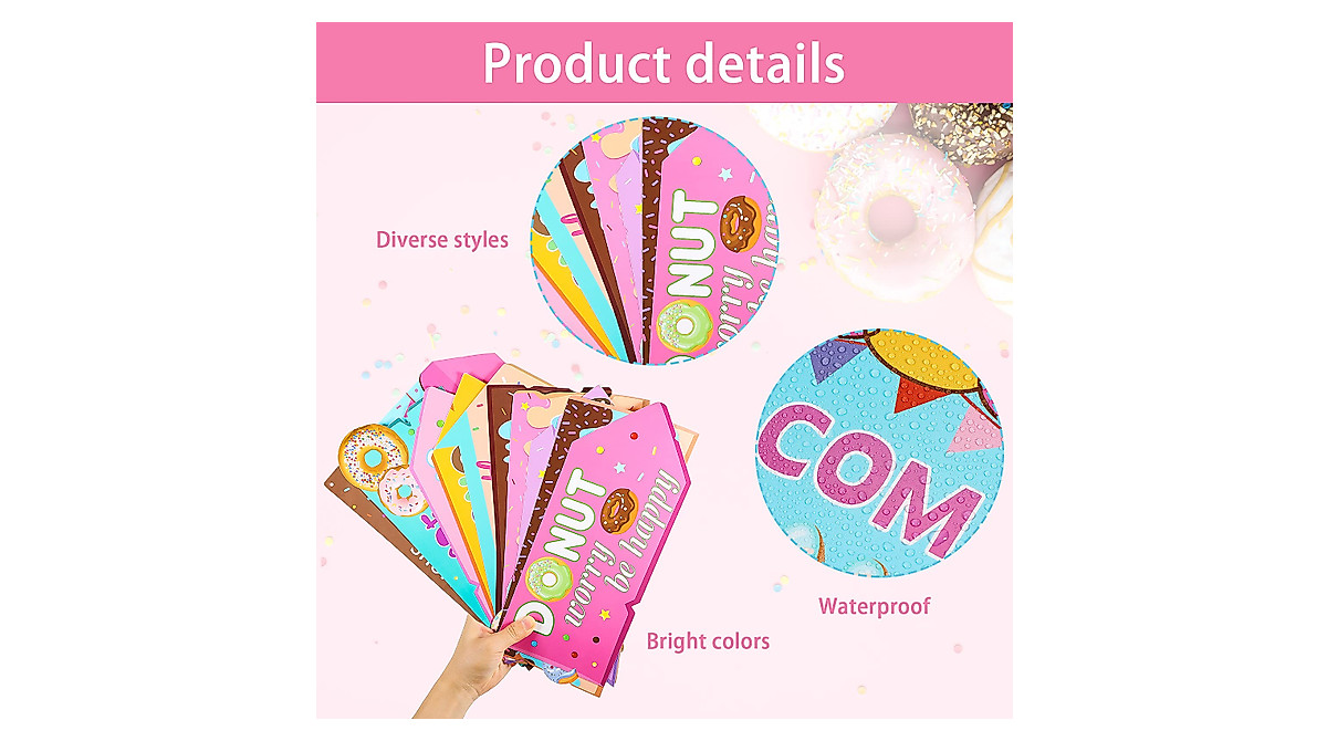 Jetec 20 Donut Party Signs for Outdoor Lawn Decoration