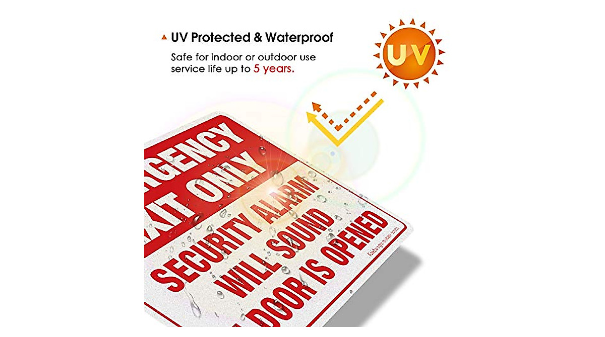 Emergency Exit Only Sticker - 2 Pack Reflective Decals