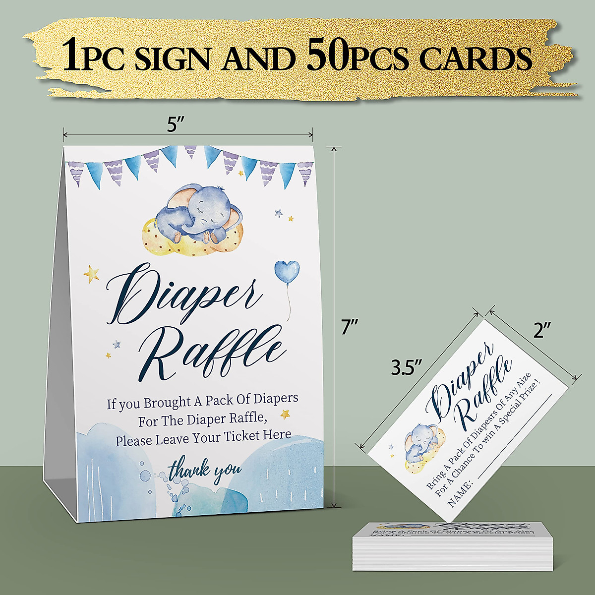 Woodland Diaper Raffle Kit for Baby Showers