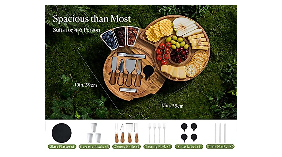 Dofira Nautilus Acacia Wood Cheese Board & Knife Set