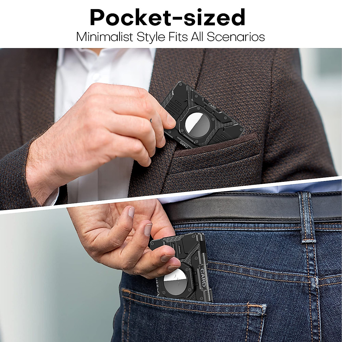 HiYouth Slim Wallet with Airtag Holder - RFID Proof Design