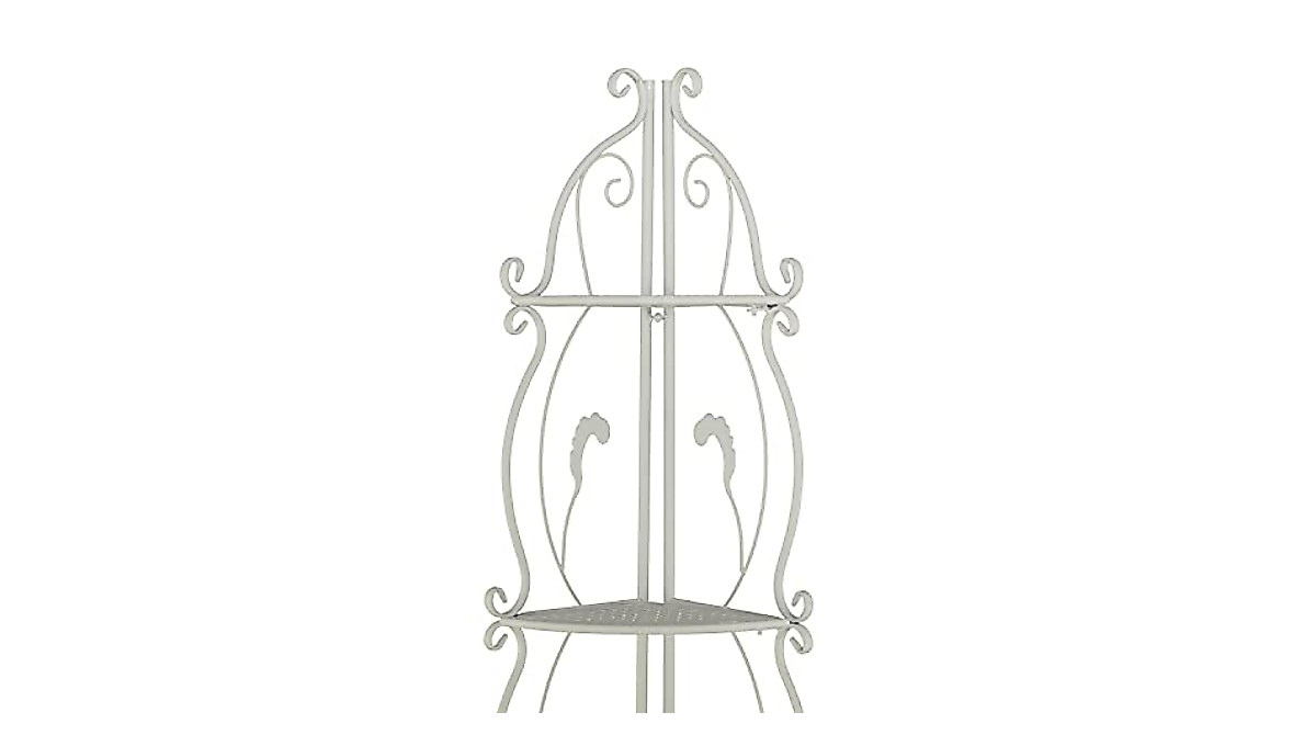 Deco 79 White Folding Bakers Rack - Stylish & Versatile