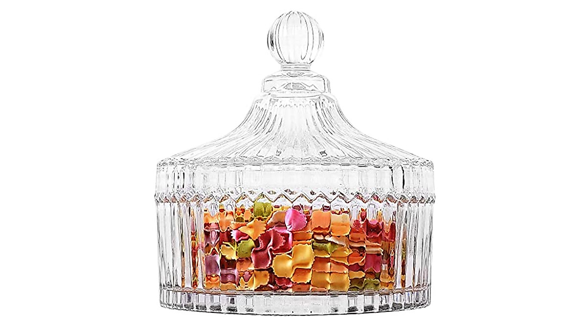 FTOF Glass Candy Storage Box - Elegant Crystal Container 250ml