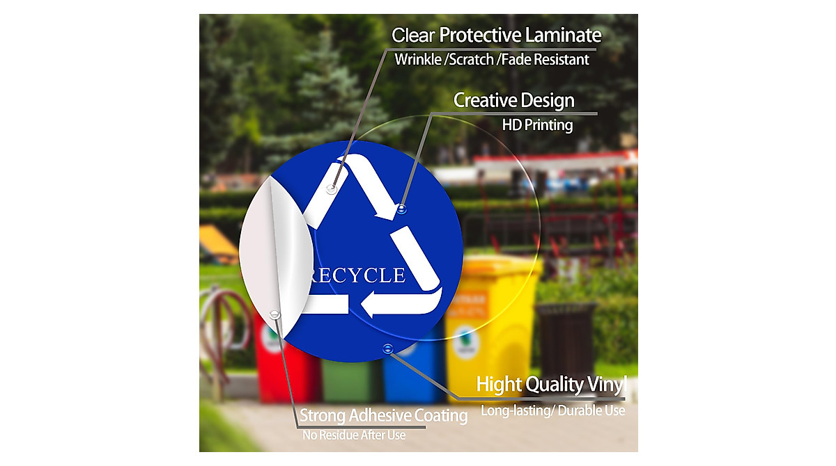 RAMIEYOO Recycle Stickers - Eco-Friendly Vinyl Labels