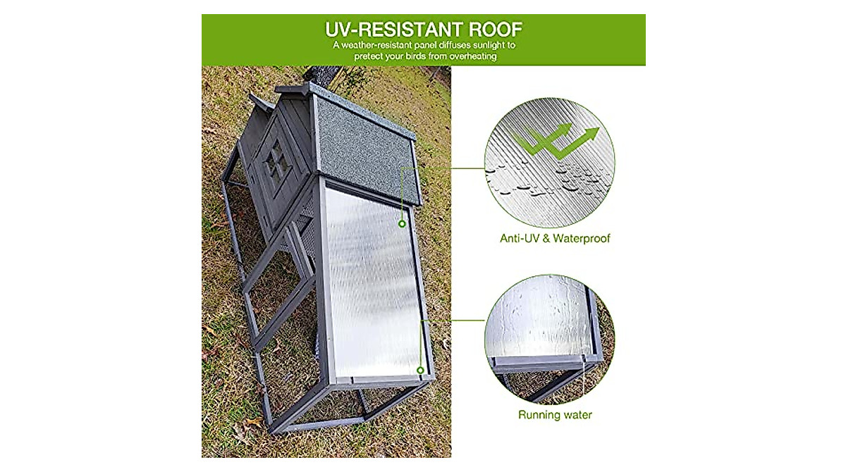 Large Outdoor Rabbit Hutch with UV Roof