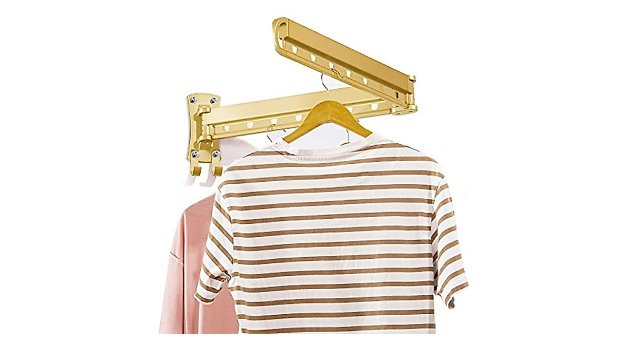 New-Star Folding Wall Mounted Clothes Drying Rack for Small Spaces