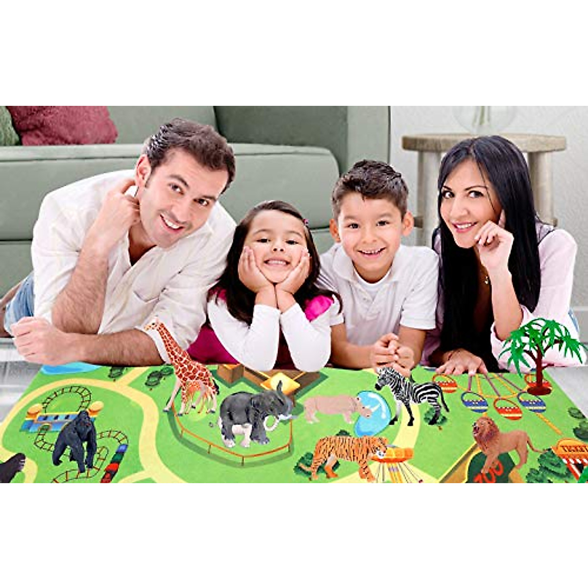 Safari Zoo Animals Playset for Kids - 22 Pieces