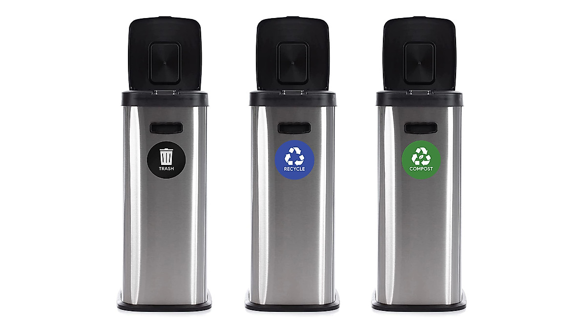 Sutter Signs Trash Compost Recycle Stickers - 6pc Set