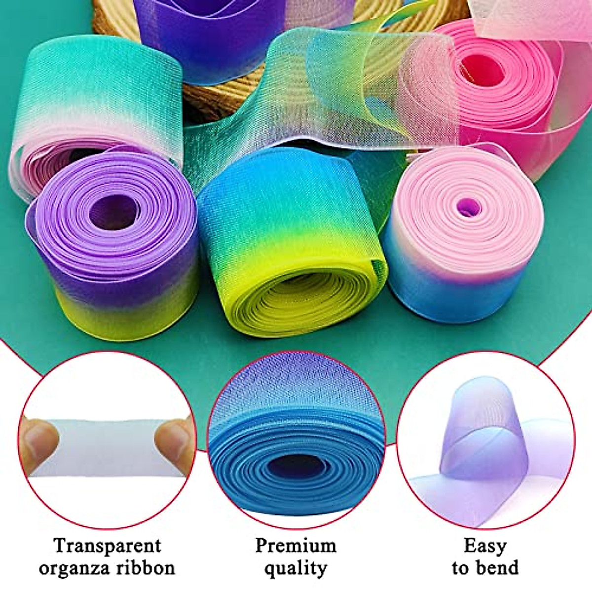 6 Color Organza Chiffon Ribbons for Gifts & Crafts | YaeYur
