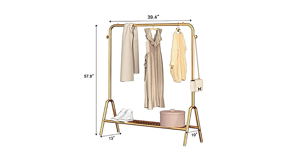 Stylish Gold Clothing Rack for Organized Storage