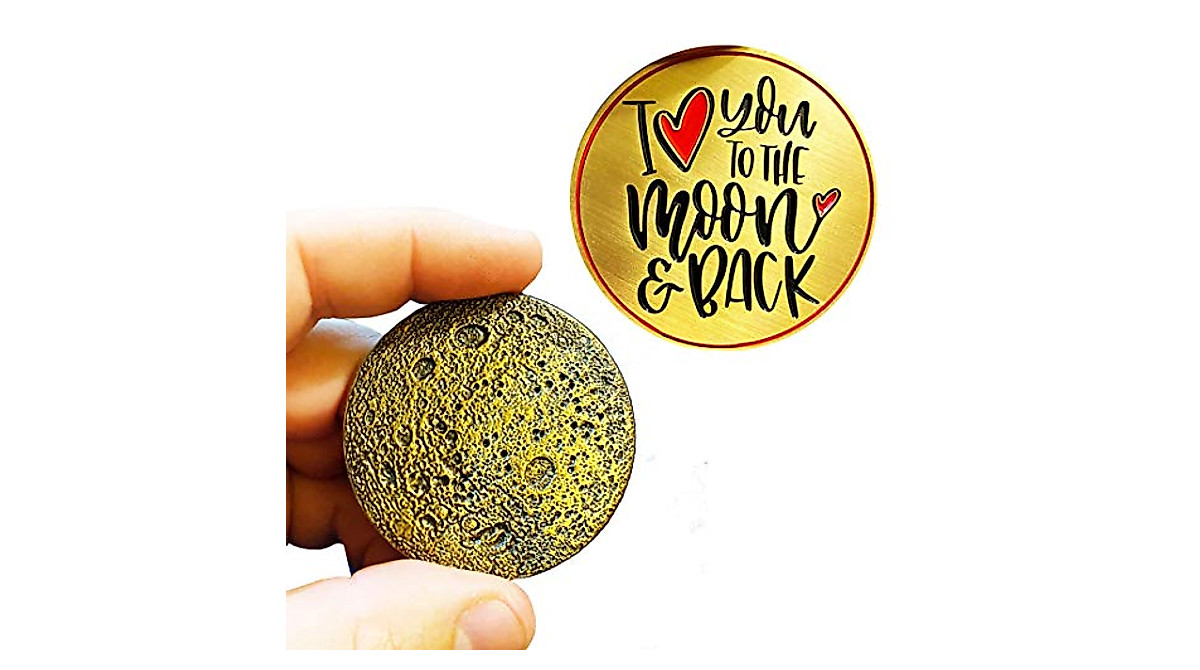 I Love You to The Moon and Back Challenge Coin – Unique 3D Medallion