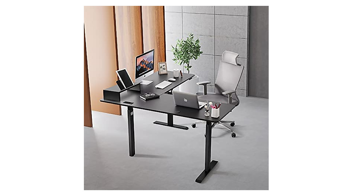 UNICOO L Shaped Electric Standing Desk - Adjustable & Space-Saving