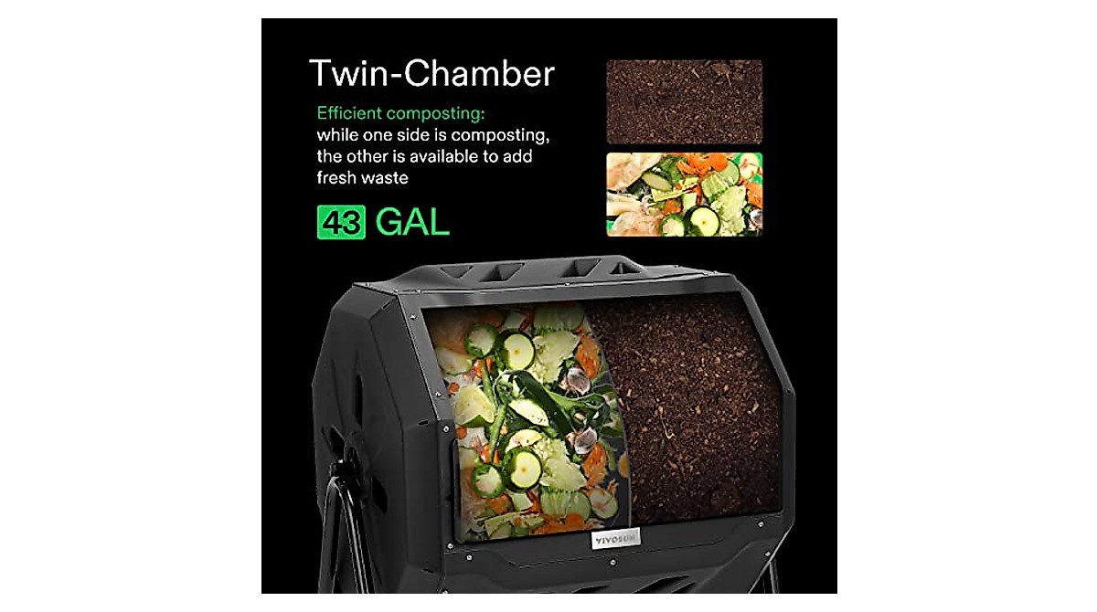 VIVOSUN Dual Rotating Composter - Efficient Backyard Composting