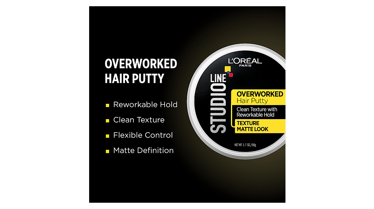 L'Oreal Paris Studio Line Overworked Hair Putty for Natural, Textured ...