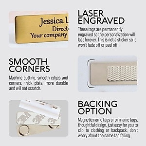 Boys' Names Home Décor With Personalize Employee Name Badge 1x3 Employee Personalized Name Tag Badge With Pin Or Magnet Attachment. Customized Identification Engraved - (**buy 3 Get 1 Free!!**) - Canada Customizable