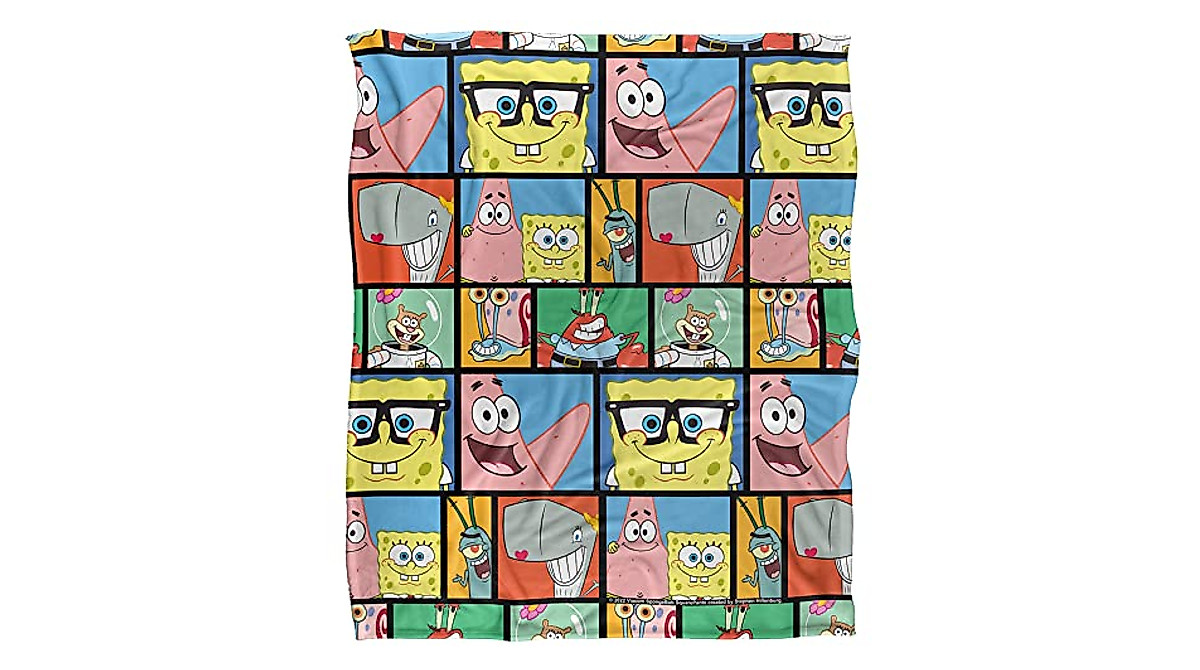 Spongebob Blanket 50x60 Super Soft Tile Pattern Throw