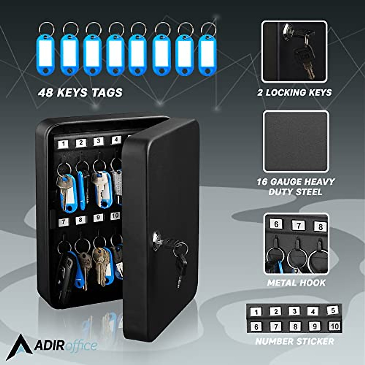 AdirOffice Key Lock Box for Secure Key Organization