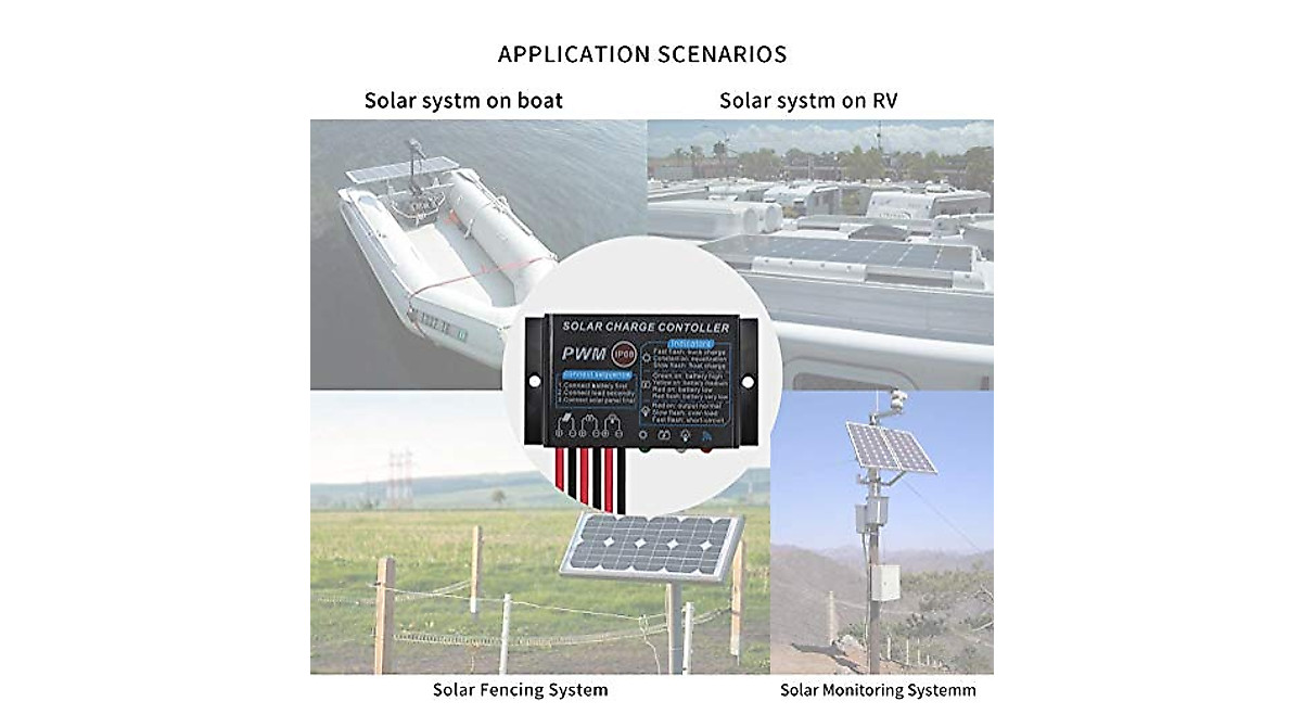 10A Waterproof Solar Charge Controller for RVs & Boats