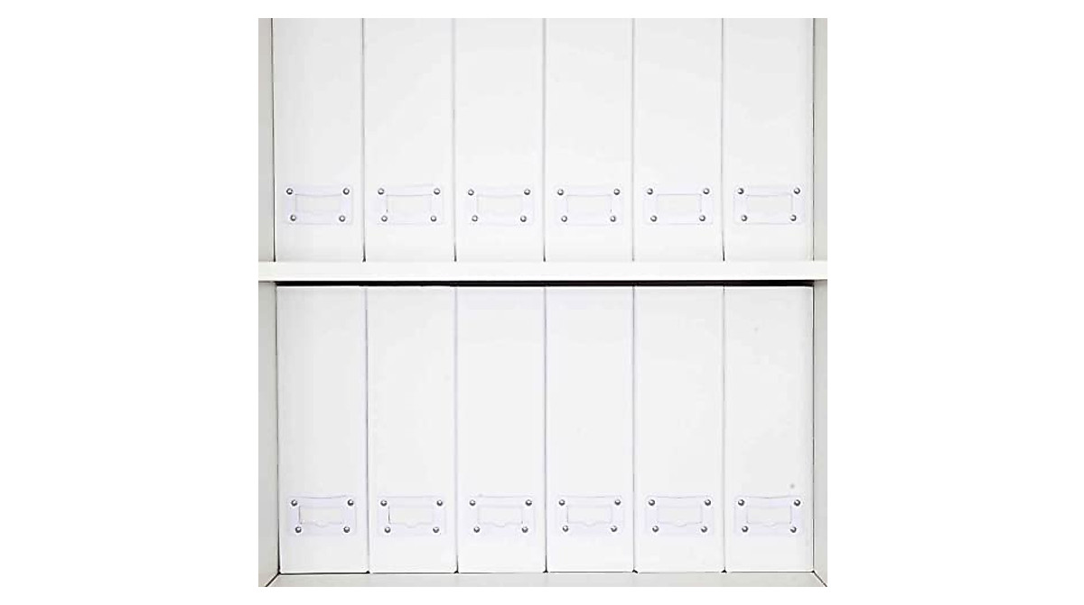 BLU MONACO White Magazine File Holders Set of 6 - Space-Saving Organizers