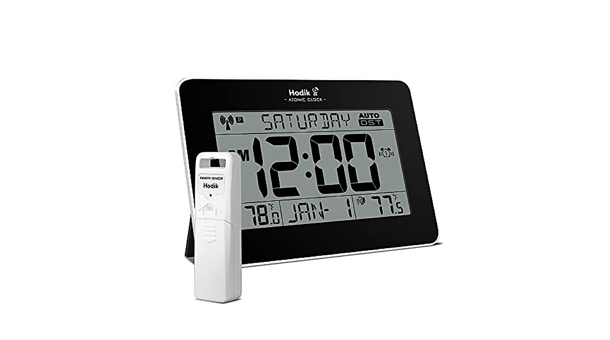 HODIK Atomic Clock with Large LCD Display & Wireless Sensors