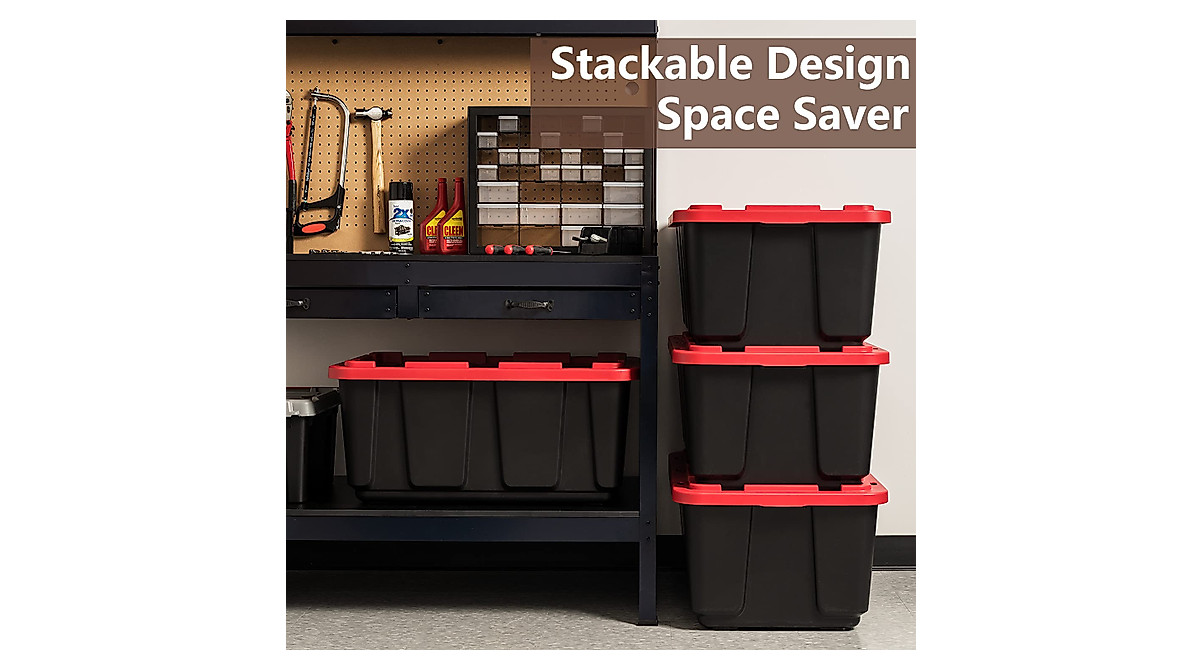 TUBYIC 40-Gal Heavy-Duty Storage Totes with Secure Lids