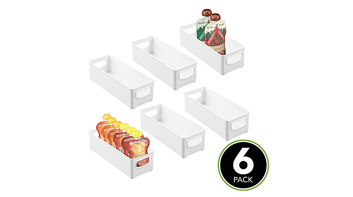 mDesign Stackable Plastic Bins - Kitchen Storage Solution