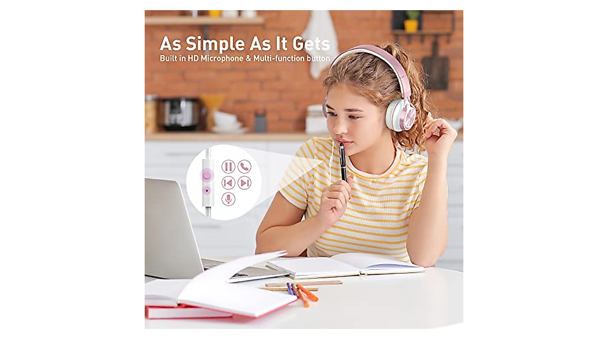 AILIHEN MS300 Kopfhörer Mit Mikrofon - Faltbares Headset Für Schule & Online-Unterricht