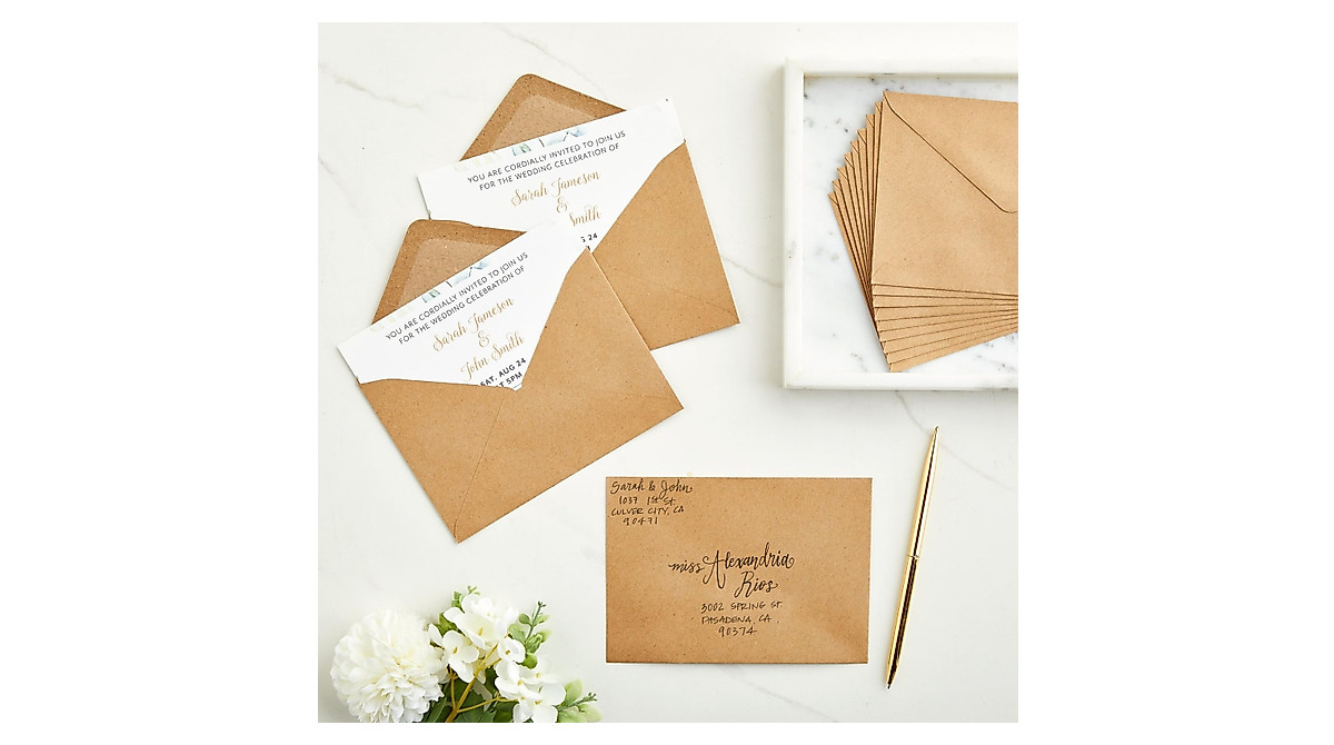 4x6 Kraft Paper Envelopes for Invitations and Cards - Pack of 50