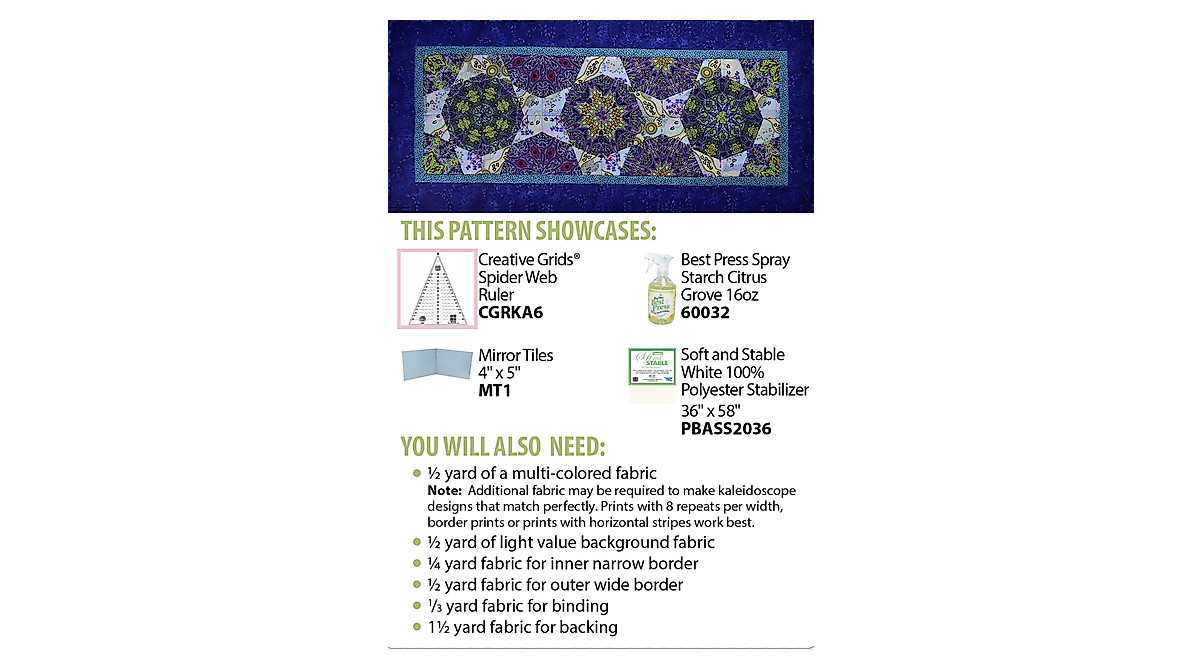 Creative Grids Spider Web Quilt Ruler & Vertigo Pattern