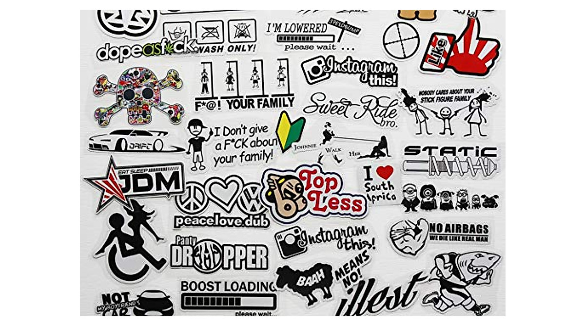 Funny Racing Decals - Reflective Stickers for All Surfaces