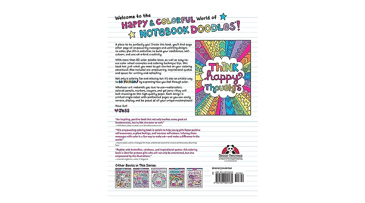Notebook Doodles Girl Power Coloring Book for Tweens | Self-Esteem Boost