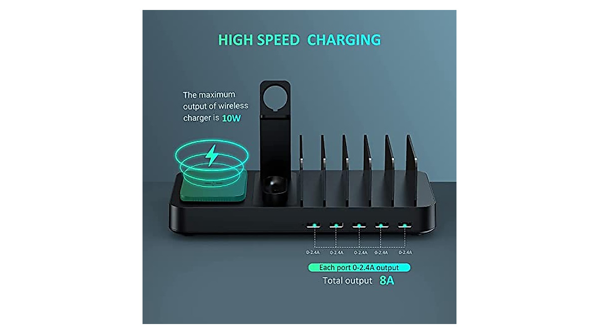 Getop 8-in-1 Wireless Charging Station for Multiple Devices