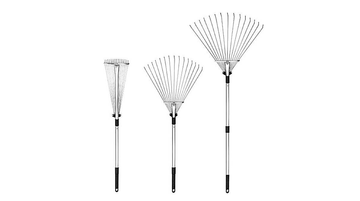 Buyplus Telescopic Garden Leaf Rake | Adjustable, Expandable & Lightweight