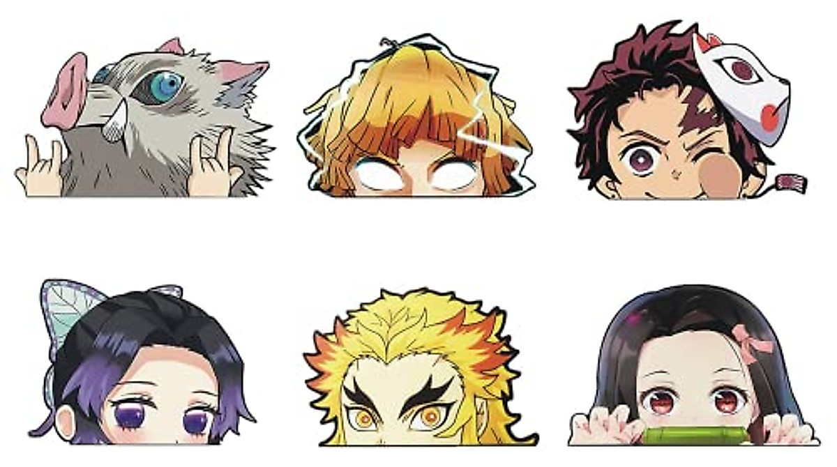 6 PCS Nezuko Anime Stickers - Fun Vinyl Decals