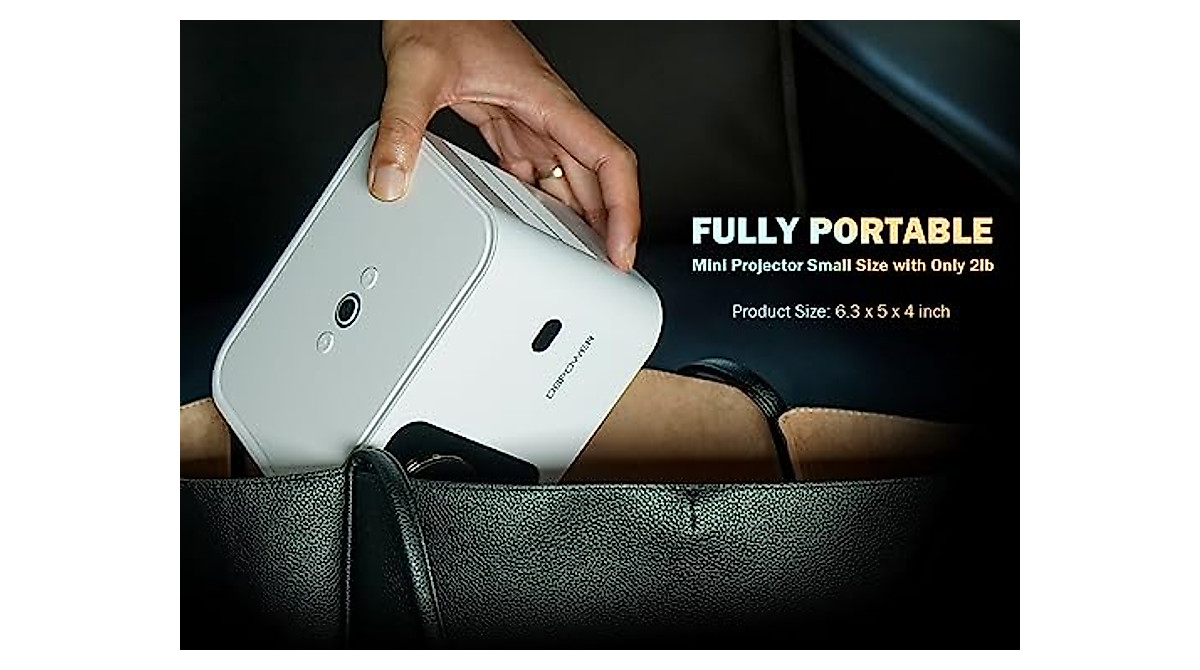 DBPOWER 5G WiFi Mini Projector - 4K & Bluetooth