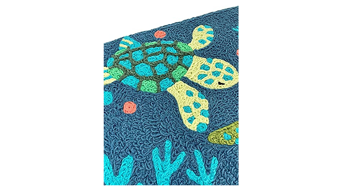 Shop Deep Blue Sea Turtles Rug - Stylish & Washable