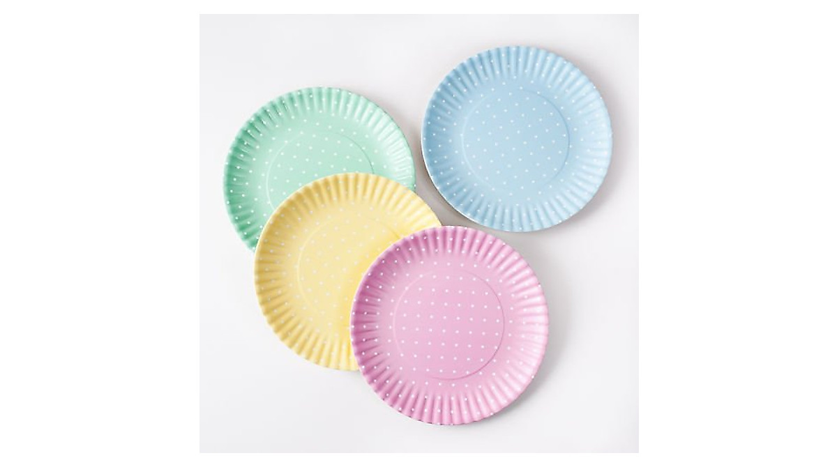 Oprah's Pastel Polka Dot Melamine Plates - Set of 4